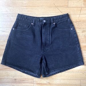 Black Mom Fit Denim Shorts